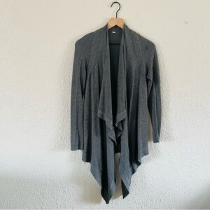 Lululemon Grey Drape Front Knit Cardigan